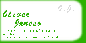 oliver jancso business card